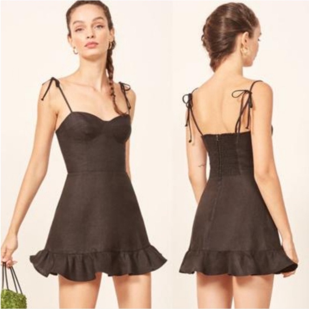 Reformation Porto dress in black